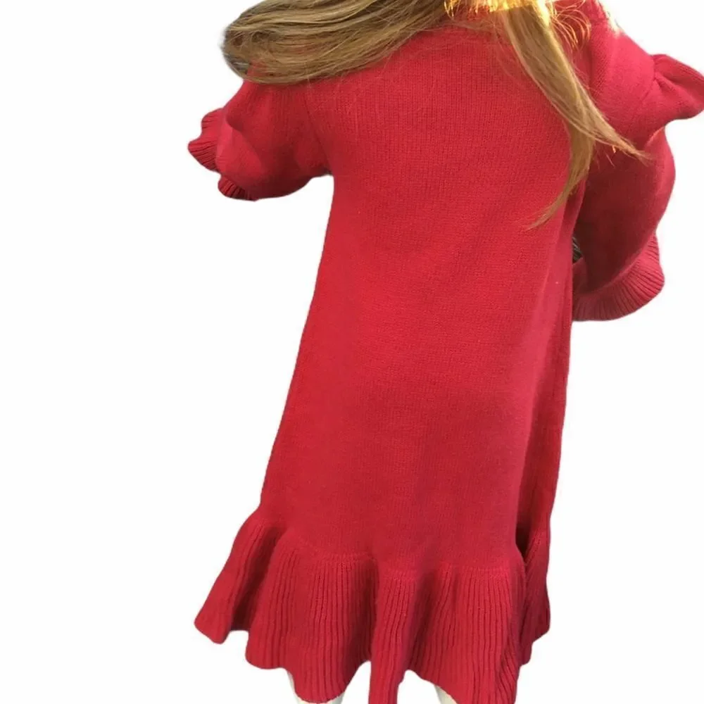 Gap Toddler Red Knitted sweaterdress 3 holiday